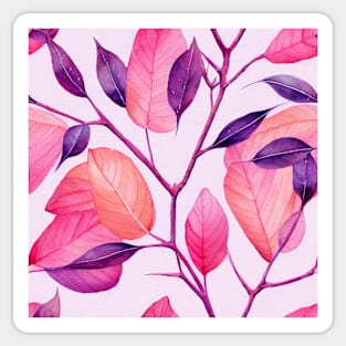 Pastel watercolor leaves pattern Sticker